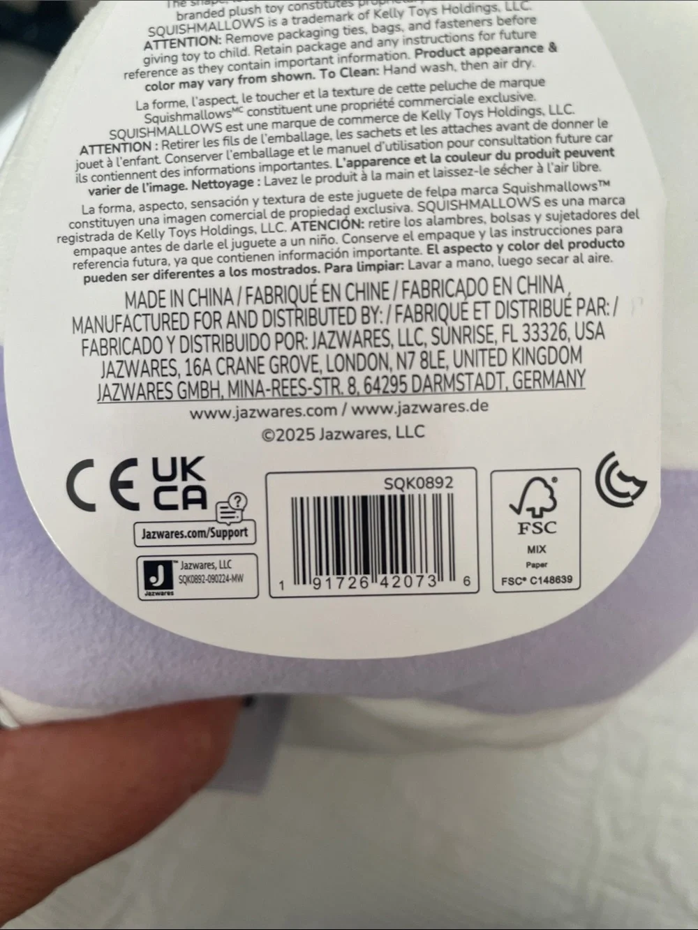 Disney Daisy Duck Squishmallow Plush - White, Pink, Purple, Yellow, Blue